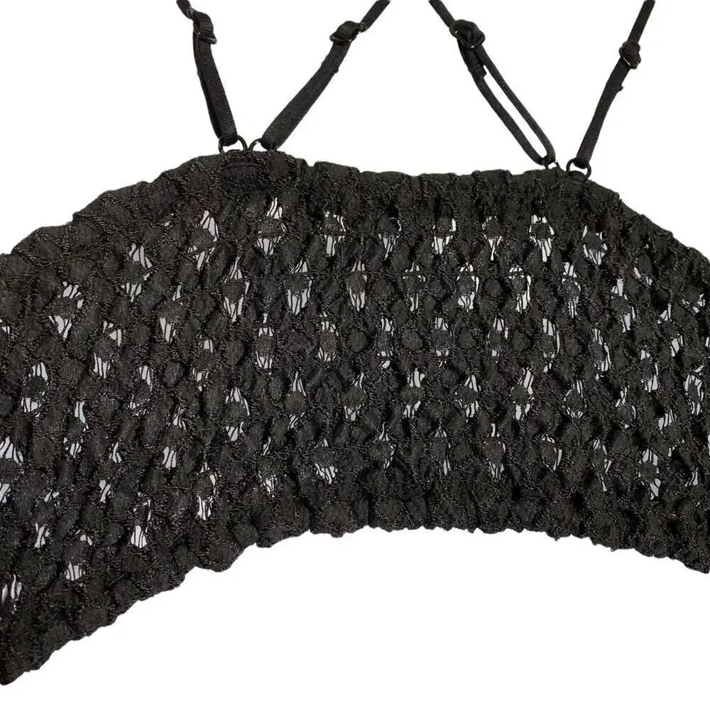 Black Lace Strappy Bra / Camisole New Size S